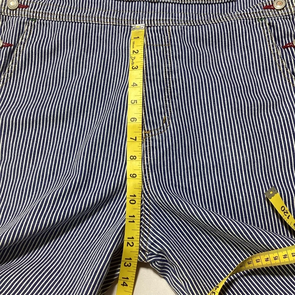 Vintage Rockies Blue and White Striped Denim Bib Overalls Sz L inseam34 - Picture 9 of 11